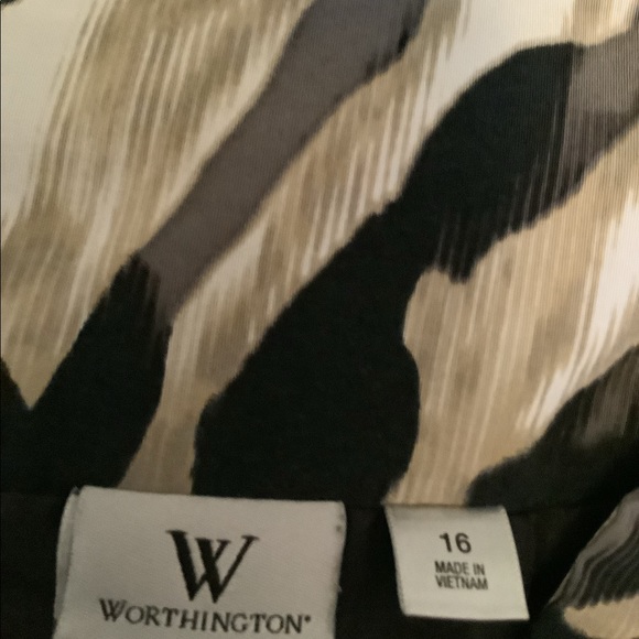 Zebra print Worthington élan maxi skirt black white and gray, size 16 - Picture 6 of 7